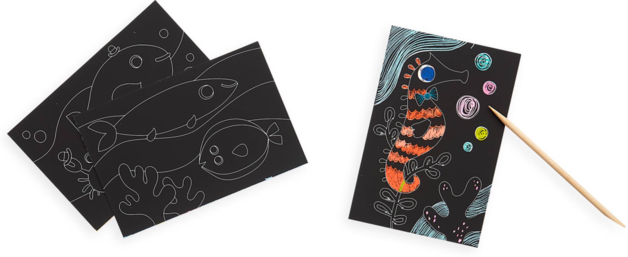 OOLY Mini Scratch & Scribble Friendly Fish Art Kit